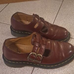 Dr. Martens Brown Leather Double Buckle Loafers